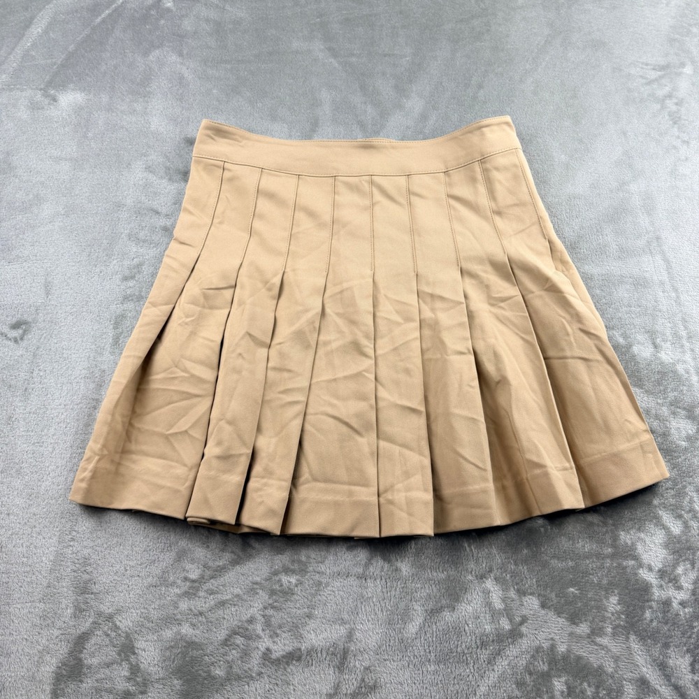 Love Tree Tan Pleated Mini Skirt Womens M Preppy Schoolgirl Uniform Skater Skirt